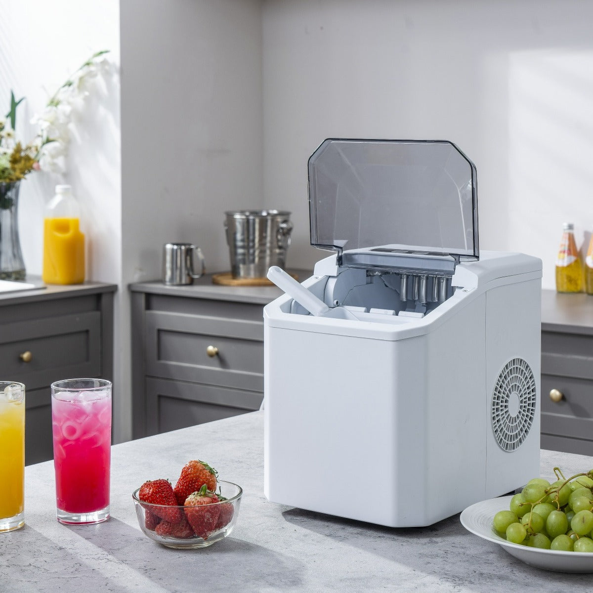 Countertop Ice Maker 6min Fast Ice - Dual Size Ice Auto Clean Portable | Traverseon