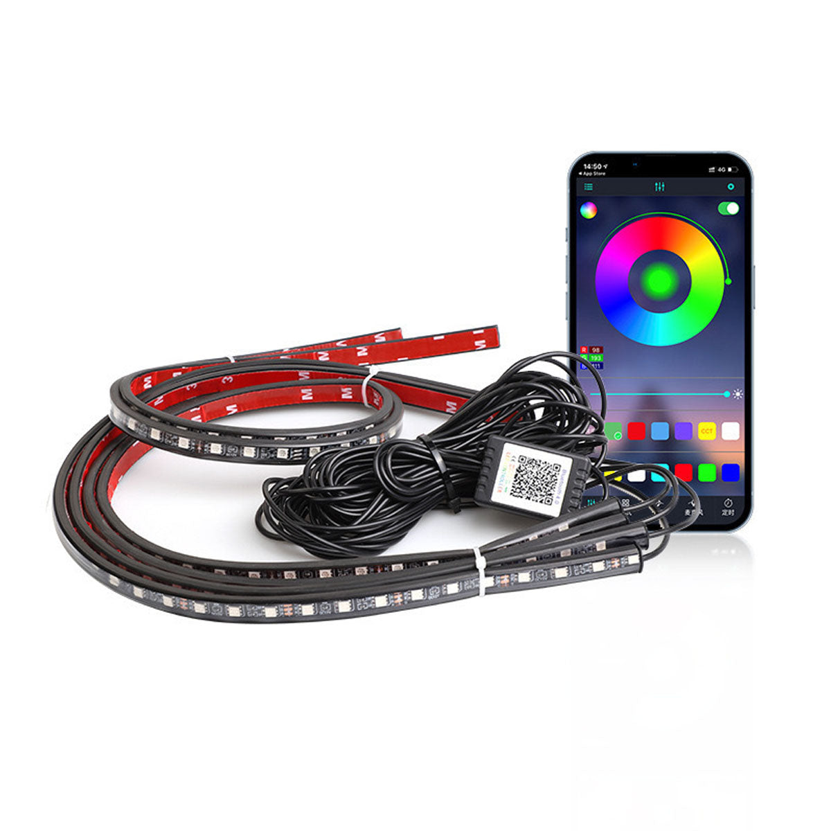 RGB Car Underglow Light Kit – 10W, APP & Remote Control