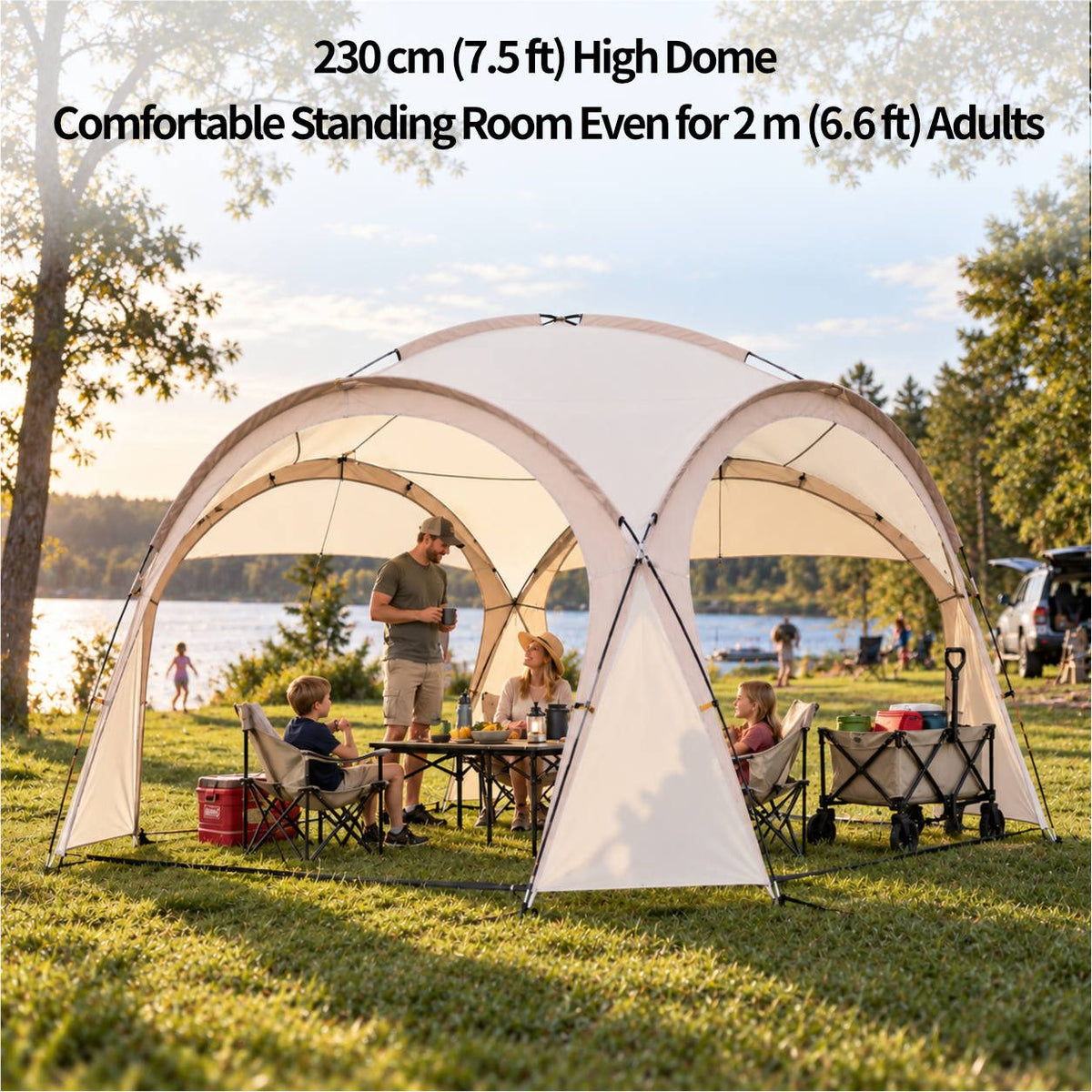 Family Dome Canopy Tent – 4–12 Person Sun Shelter, 10x10 & 14x14 ft | Traverseon