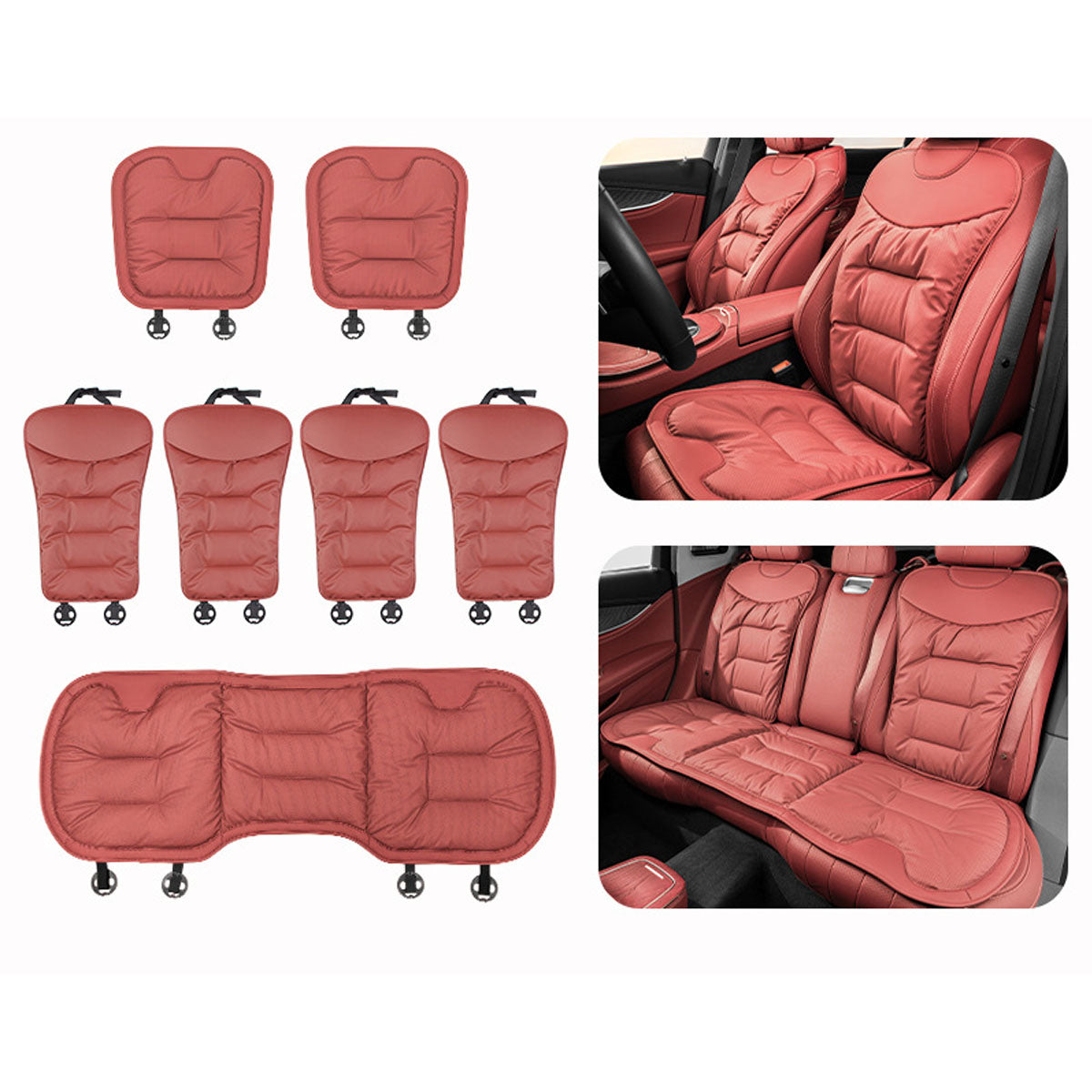 Breathable Napa Leather Car Seat Cover Full Set