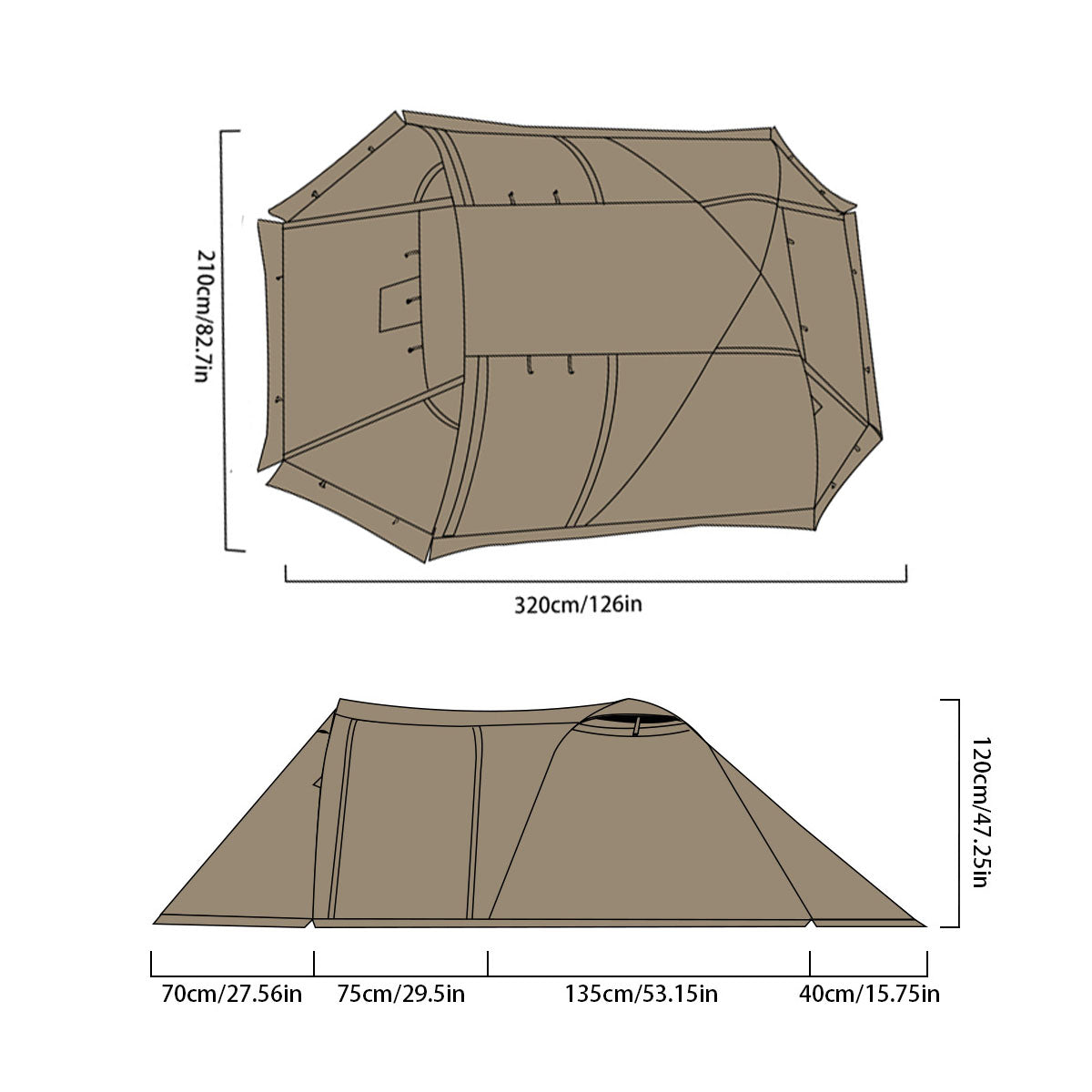 All-Season Family Hot Camping Tent with Stove Jack