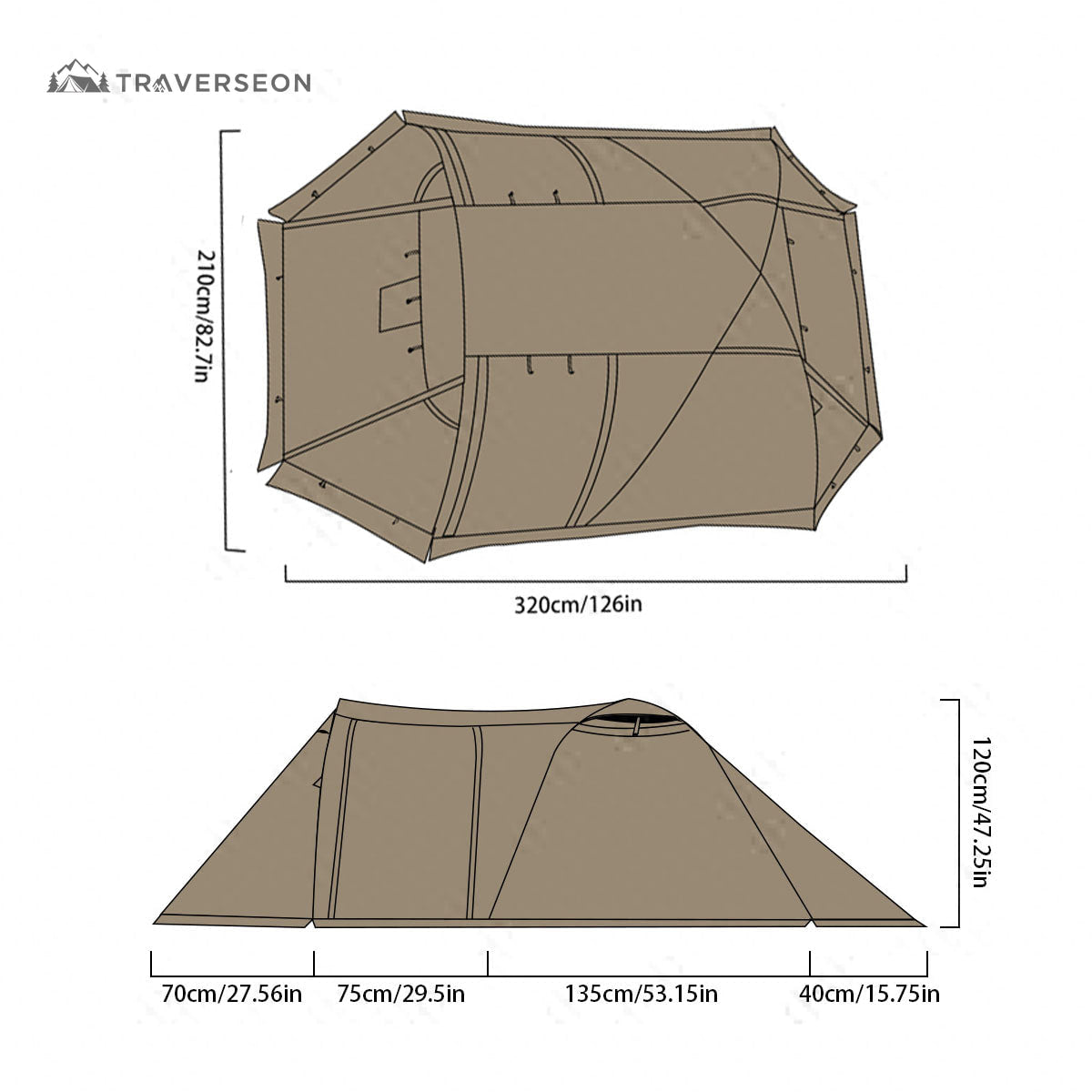 All-Season Family Hot Camping Tent with Stove Jack