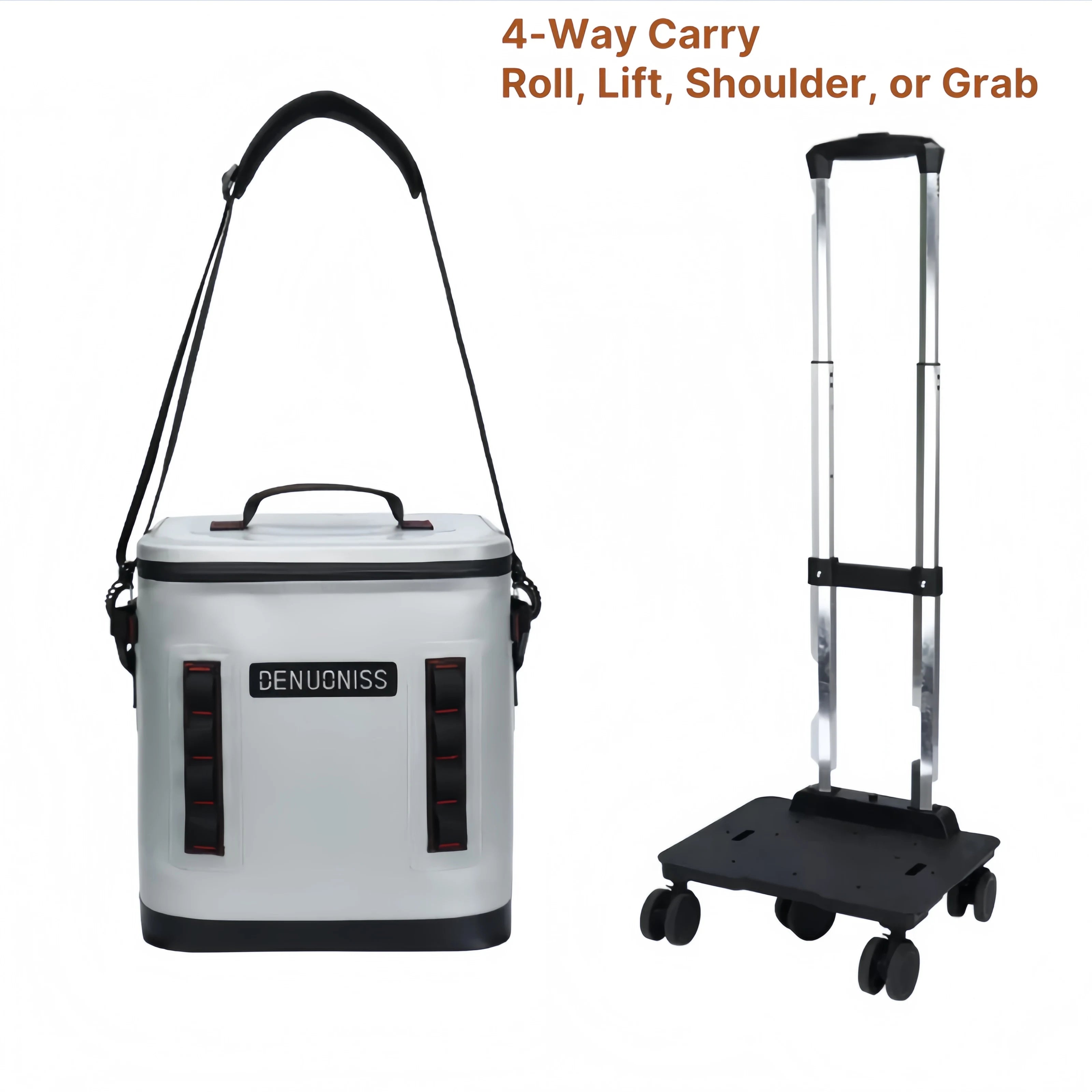 Traverseon ChillCore™ Rolling Cooler Box With Detachable Trolley