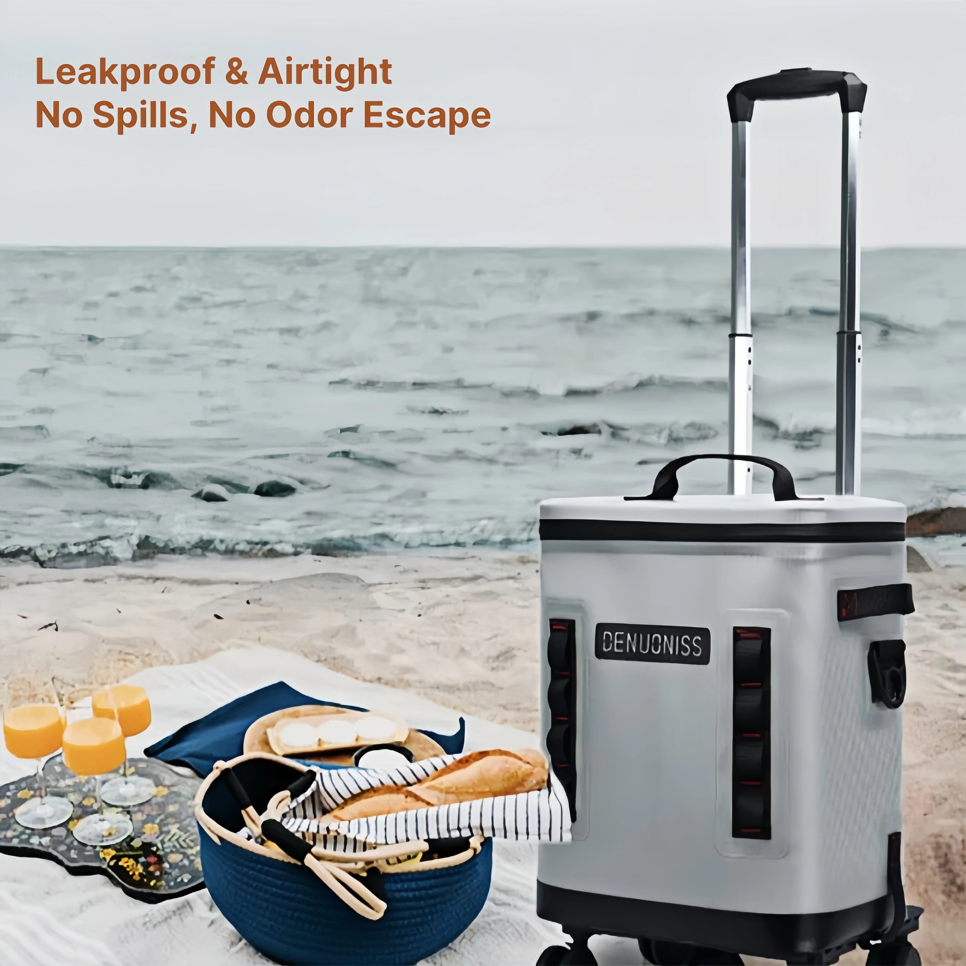 Traverseon ChillCore™ Rolling Cooler Box With Detachable Trolley