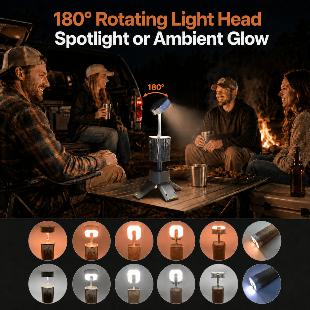 14000mAh Rechargeable Telescopic Camping Lantern with Bluetooth Speaker | Traverseon