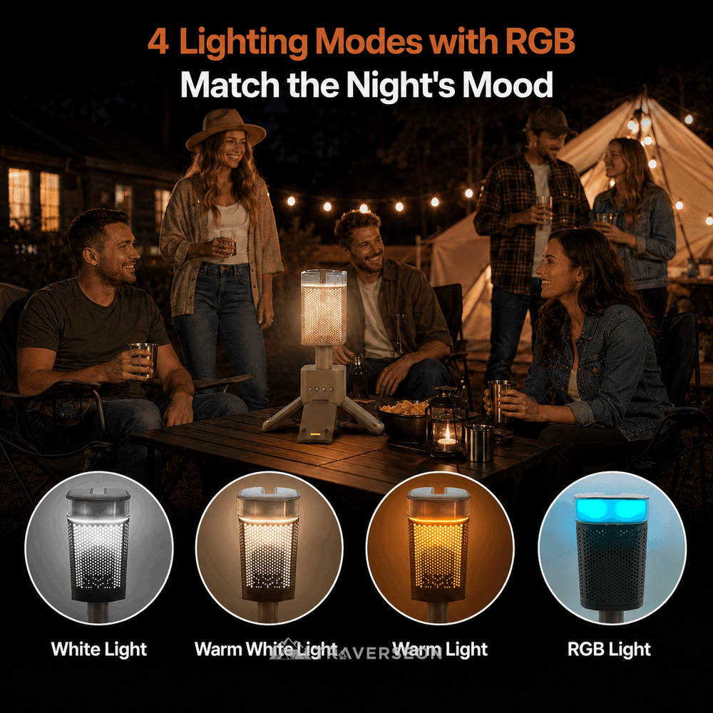 14000mAh Rechargeable Telescopic Camping Lantern with Bluetooth Speaker | Traverseon