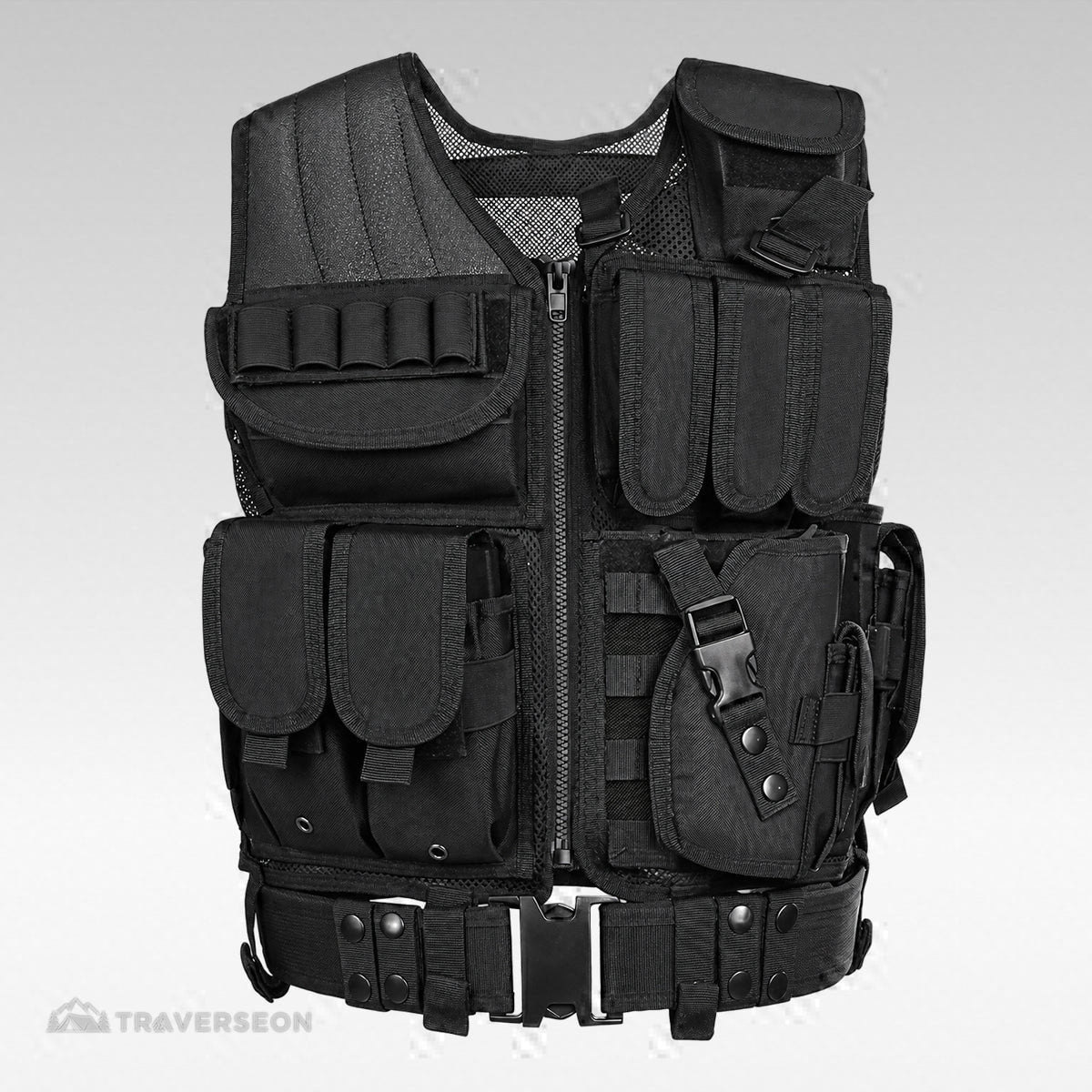 600D Tactical MOLLE Vest – Adjustable 3.09 lb Mesh Loadout | Traverseon