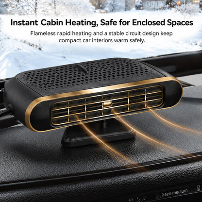12V Portable Car Heater – Instant Heat & Fast Windshield Defogger | Traverseon