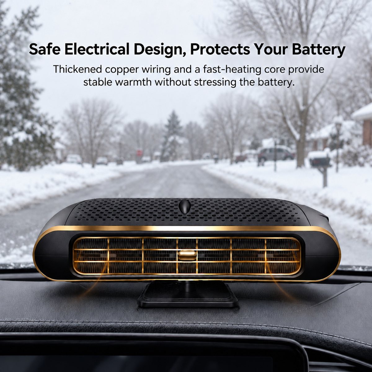 12V Portable Car Heater – Instant Heat & Fast Windshield Defogger | Traverseon