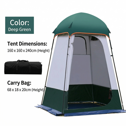 Outdoor Privacy Shower Tent – Waterproof UV-Resistant Changing Shelter with Floor & Hook | Traverseon