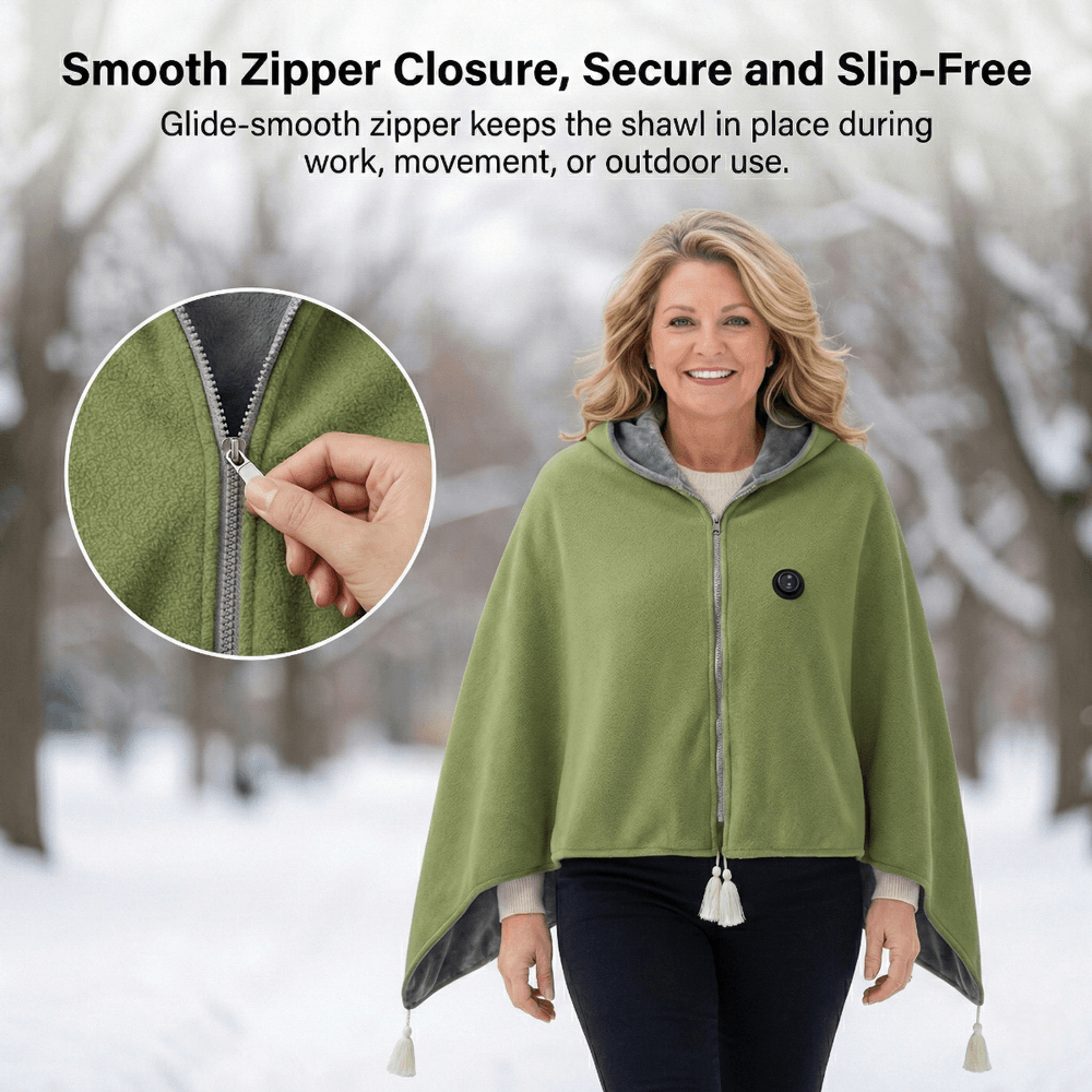 Heated Electric Blanket – Portable Shawl USB Heating Office Camping Car Outdoor | Traverseon