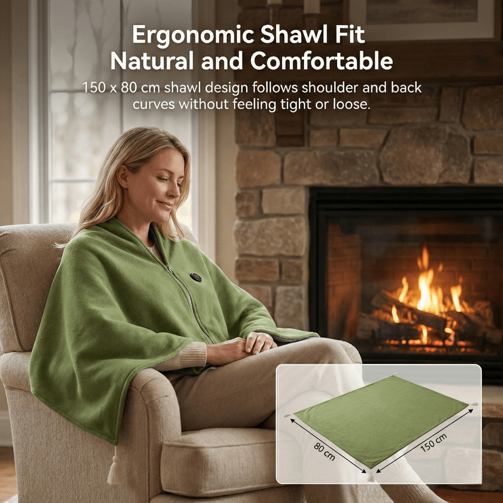 Heated Electric Blanket – Portable Shawl USB Heating Office Camping Car Outdoor | Traverseon