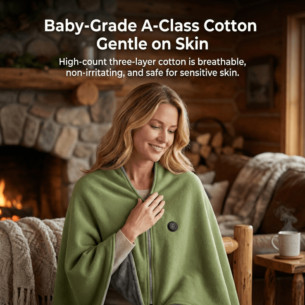 Heated Electric Blanket – Portable Shawl USB Heating Office Camping Car Outdoor | Traverseon
