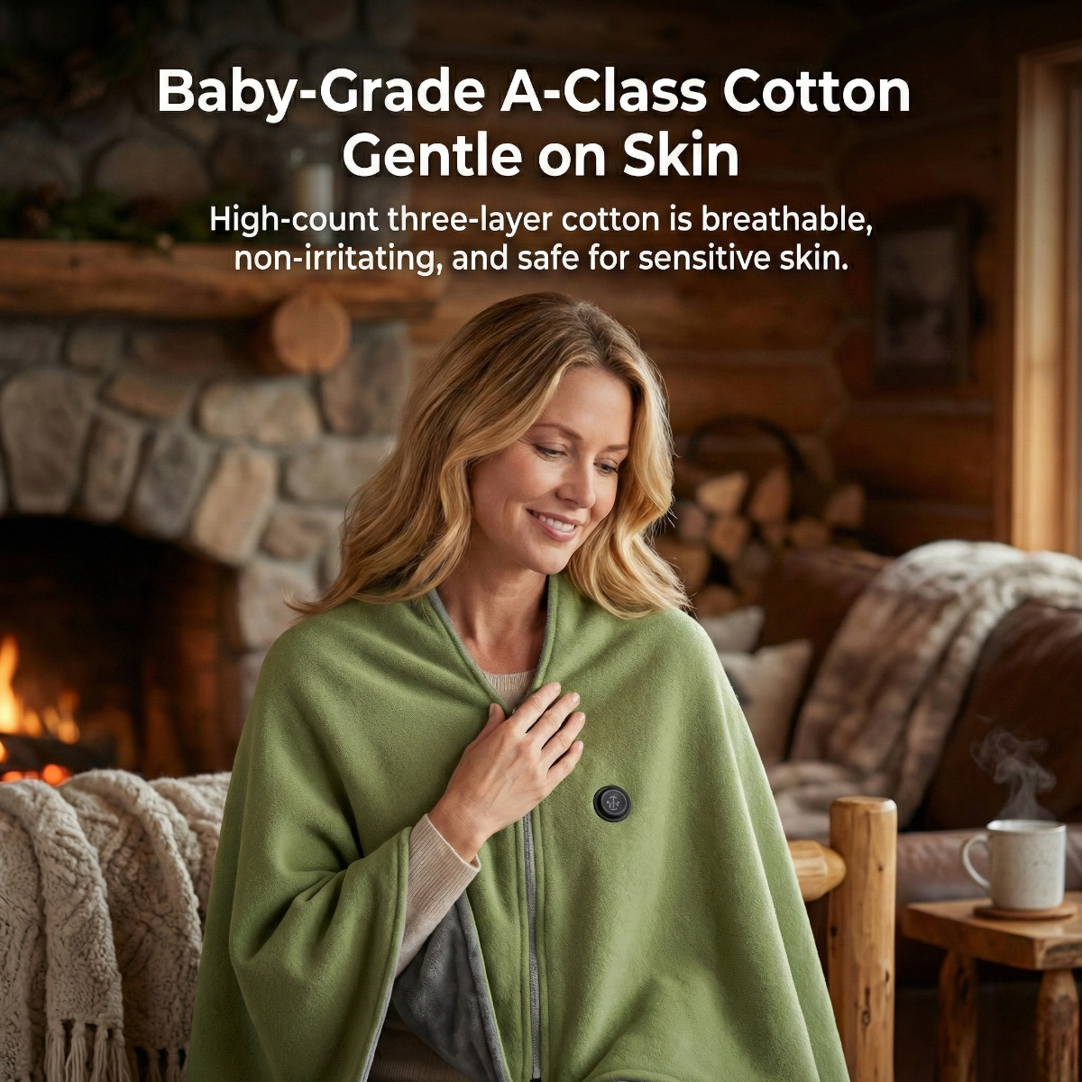 Heated Electric Blanket – Portable Shawl USB Heating Office Camping Car Outdoor | Traverseon