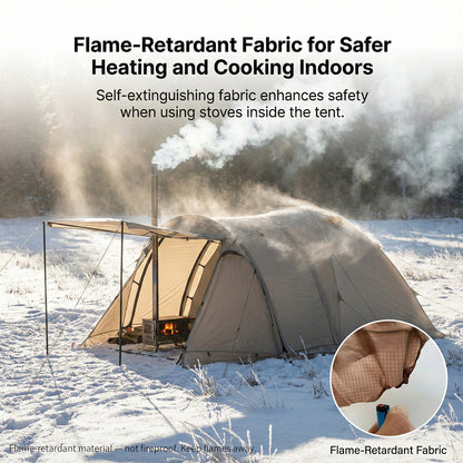 All-Season Family Hot Camping Tent with Stove Jack