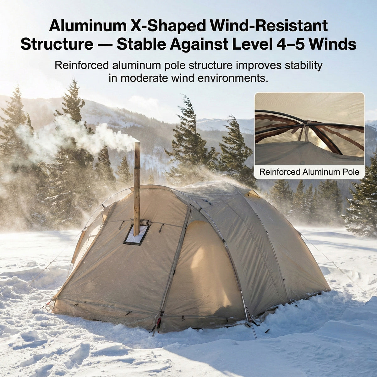 All-Season Family Hot Camping Tent with Stove Jack