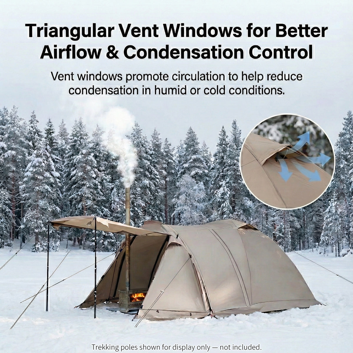 All-Season Family Hot Camping Tent with Stove Jack