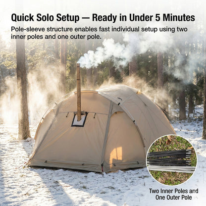 All-Season Family Hot Camping Tent with Stove Jack