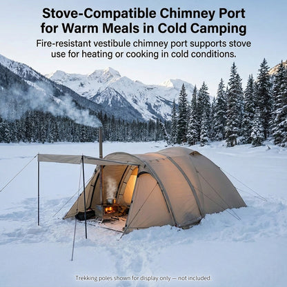 All-Season Family Hot Camping Tent with Stove Jack