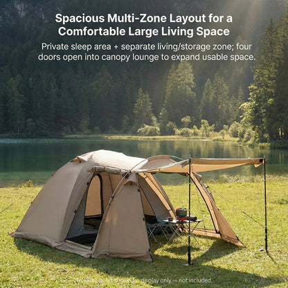 All-Season Family Hot Camping Tent with Stove Jack