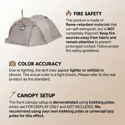 All-Season Family Hot Camping Tent with Stove Jack