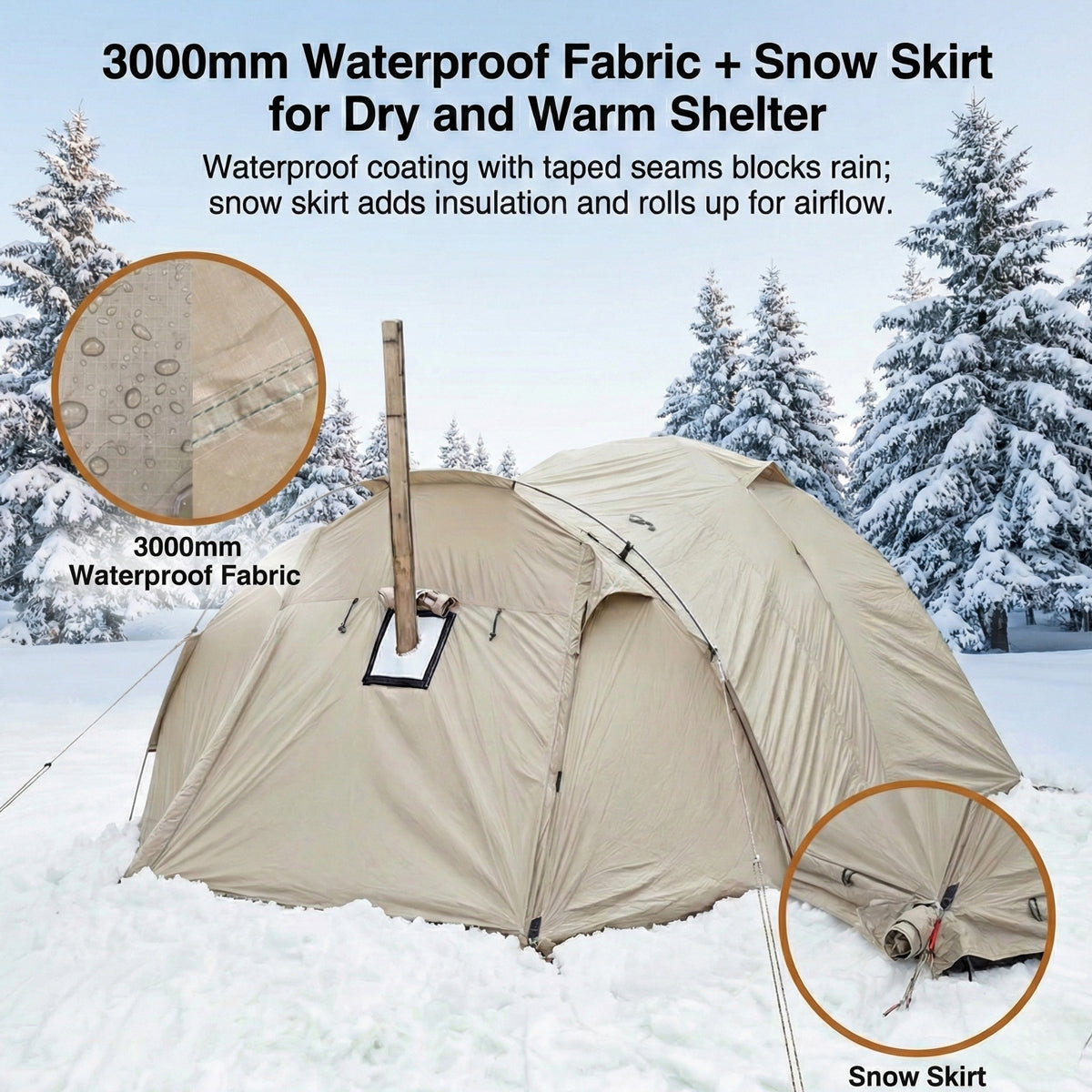 All-Season Family Hot Camping Tent with Stove Jack – Traverseon