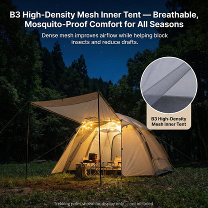 All-Season Family Hot Camping Tent with Stove Jack