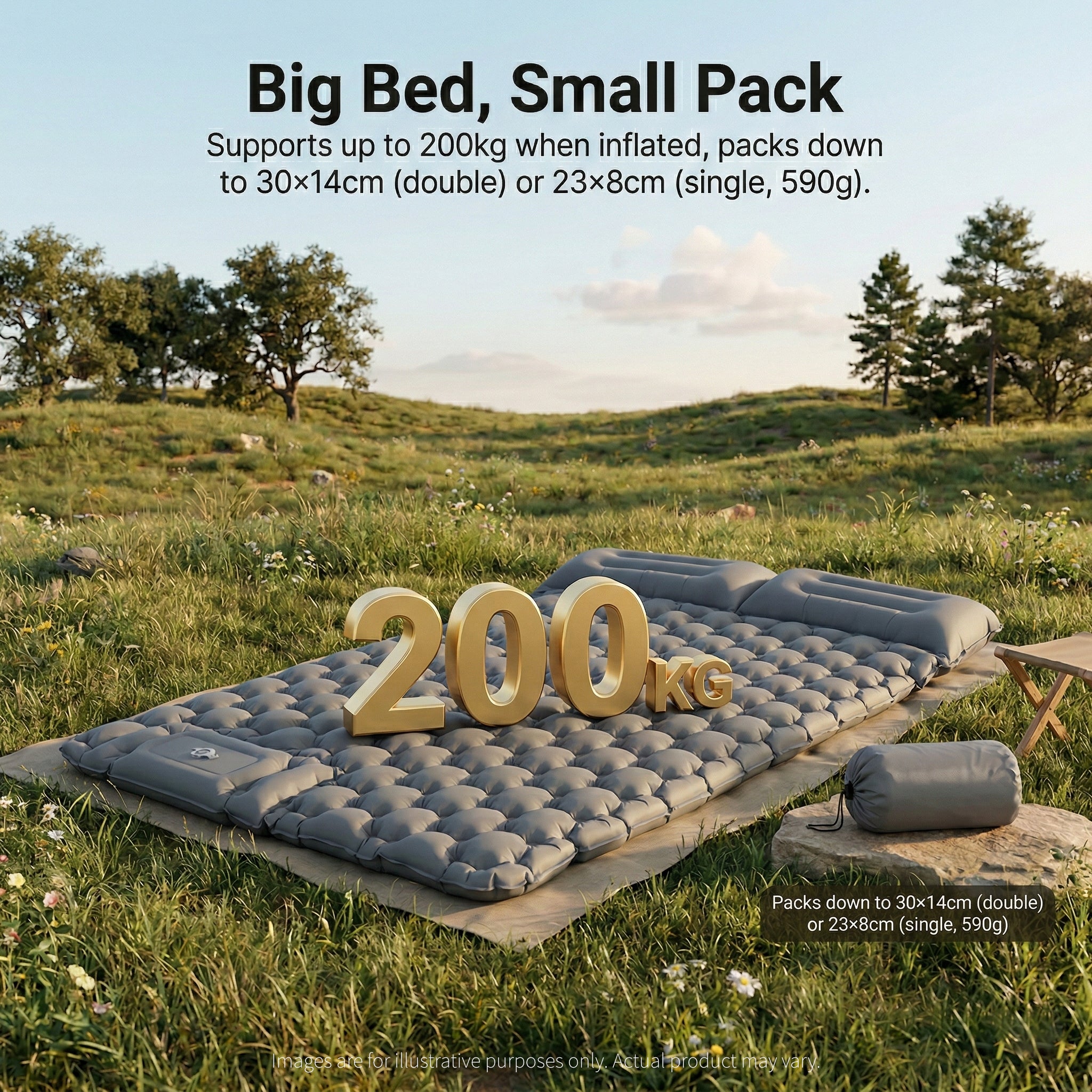 Traverseon AirLift™ Ultralight Quick Inflate Camping Mattress