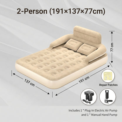 Air Mattress – Inflatable Bed Twin/Double Backrest Camping Outdoor | Traverseon