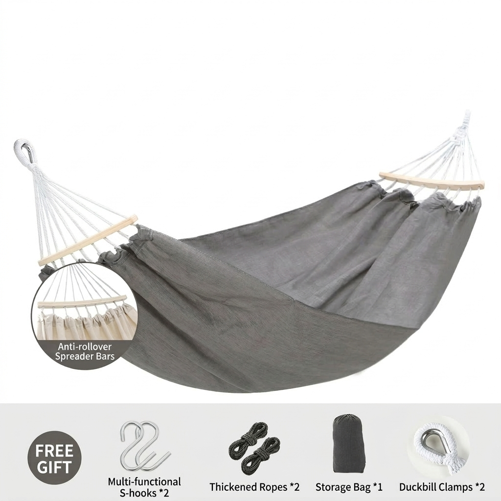 Traverseon Classic Canvas Anti-Rollover Hammock
