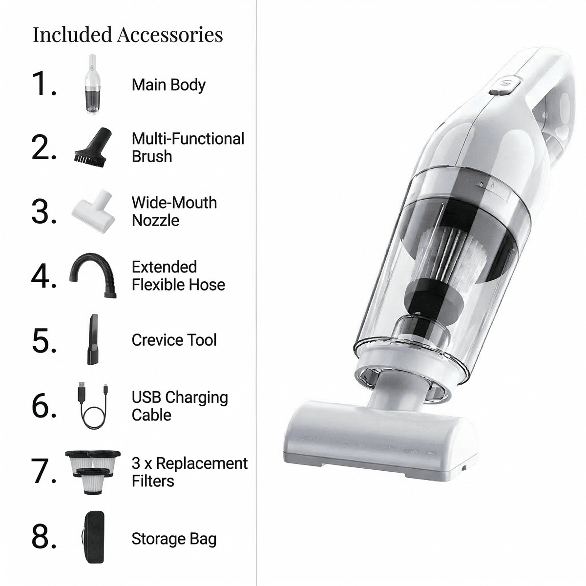 Cordless Handheld Pet Hair Vacuum – 4000Pa Strong Suction Cleaner with 4 Attachments | Traverseon