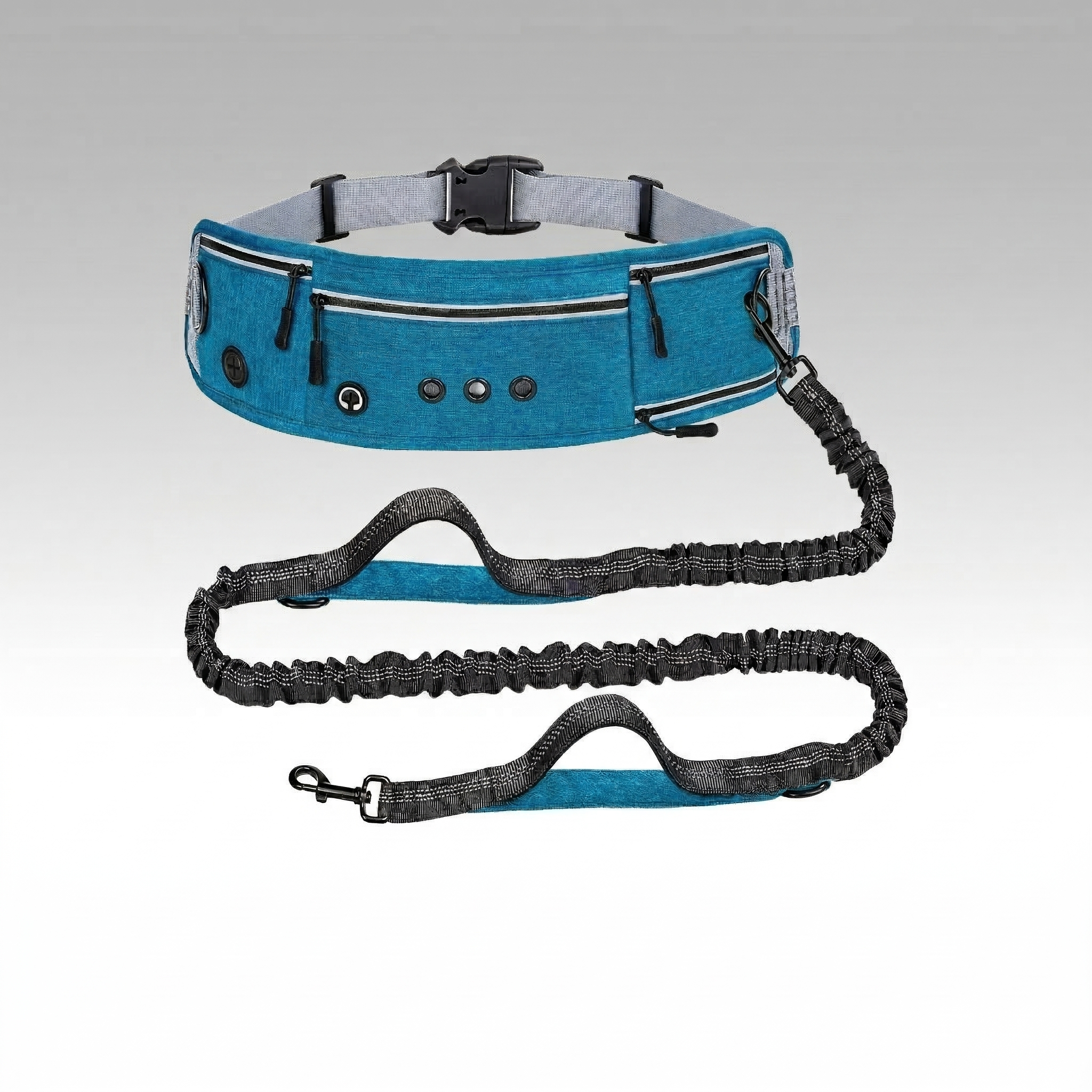Hands-Free Dog Leash with Waist Bag – Dual Buffer Anti-Pull Running Leash for Walking & Hiking | Traverseon