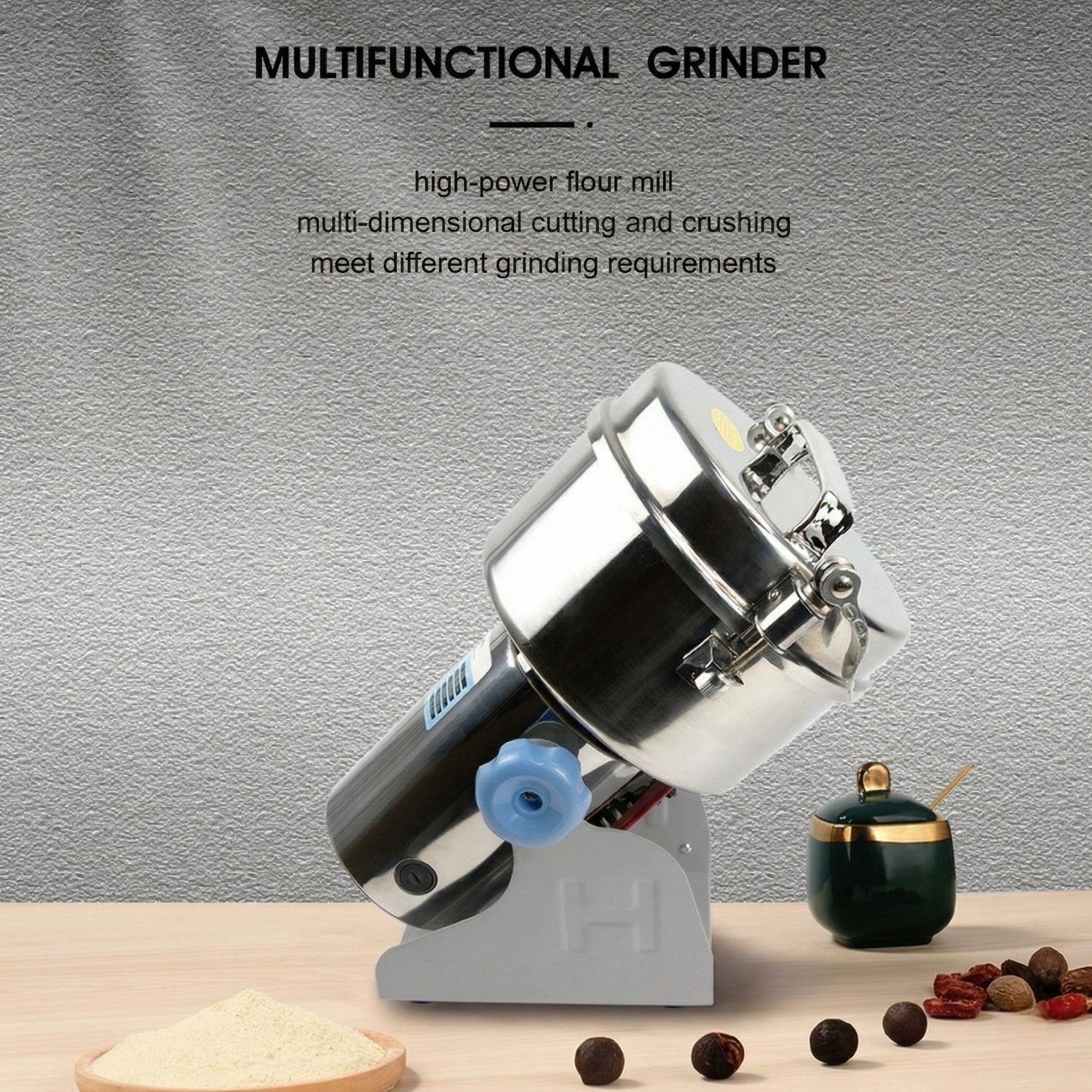 High-Speed Electric Grain Grinder – 32000 RPM Stainless Steel Commercial Spice & Herb Mill | Traverseon