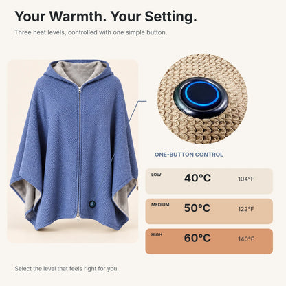 Cordless Graphene Heated Shawl – Hands-Free Wearable Warmth for Office & Home | Traverseon