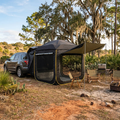 SUV Car Camping Tailgate Tent, Easy Setup Weatherproof & Roomy Extension, Family Camping & Outdoor Use | Traverseon
