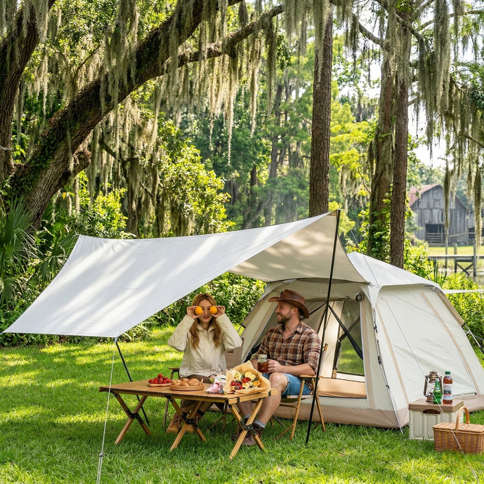2-in-1 Automatic Pop Up Canopy & Camping Tent- Instant Setup，Versatile Shelter | Traverseon