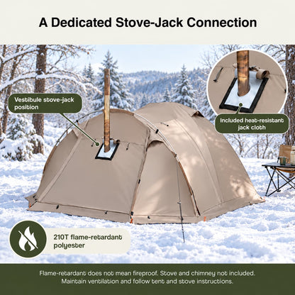 All-Season Family Hot Camping Tent with Stove Jack