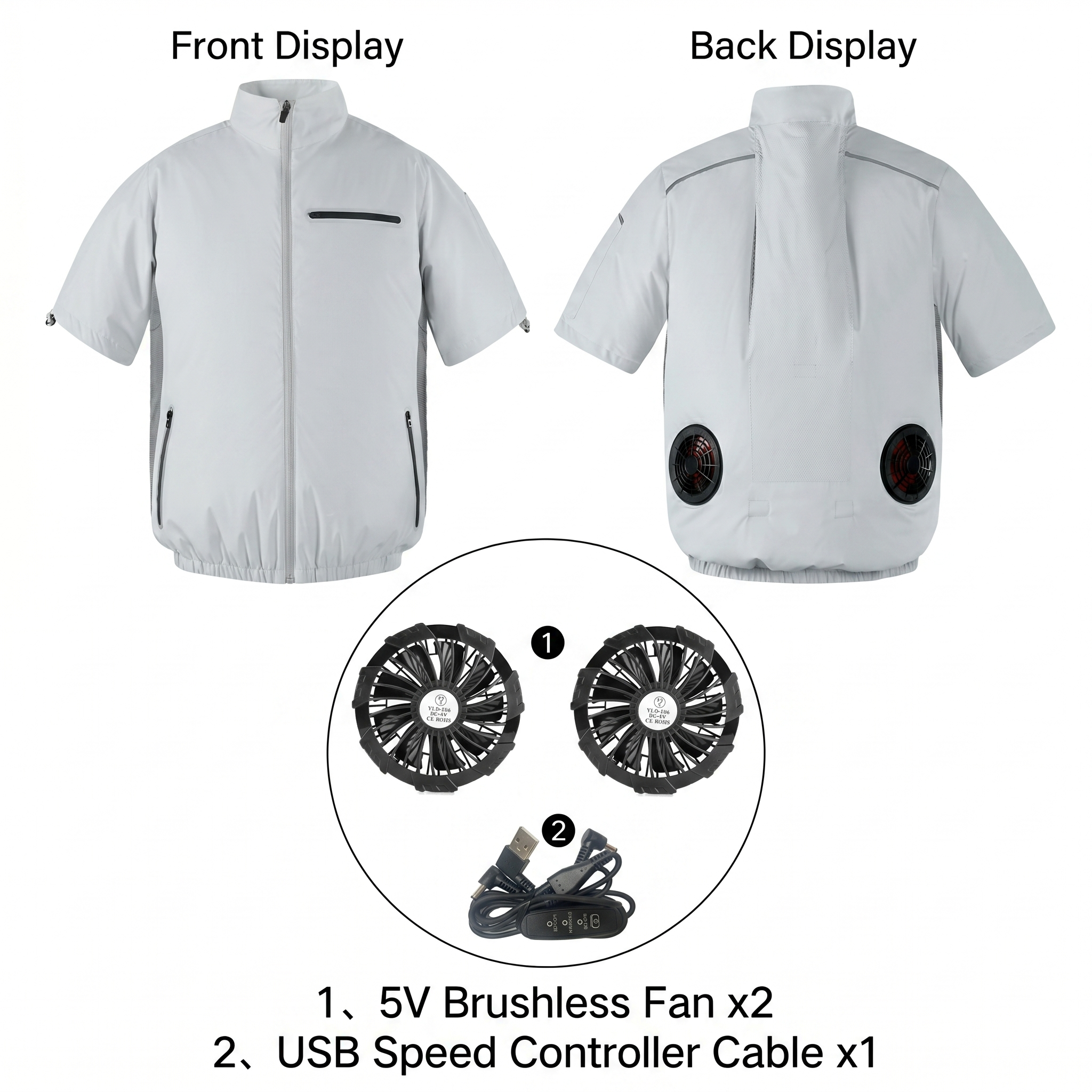 Cooling Workwear Fan Jacket – 5V/12V Outdoor Cooling Vest | Traverseon