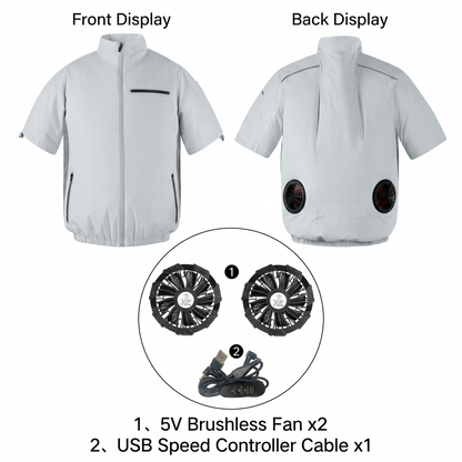 Cooling Workwear Fan Jacket – 5V/12V Outdoor Cooling Vest | Traverseon
