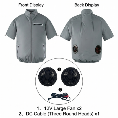 Cooling Workwear Fan Jacket – 5V/12V Outdoor Cooling Vest | Traverseon