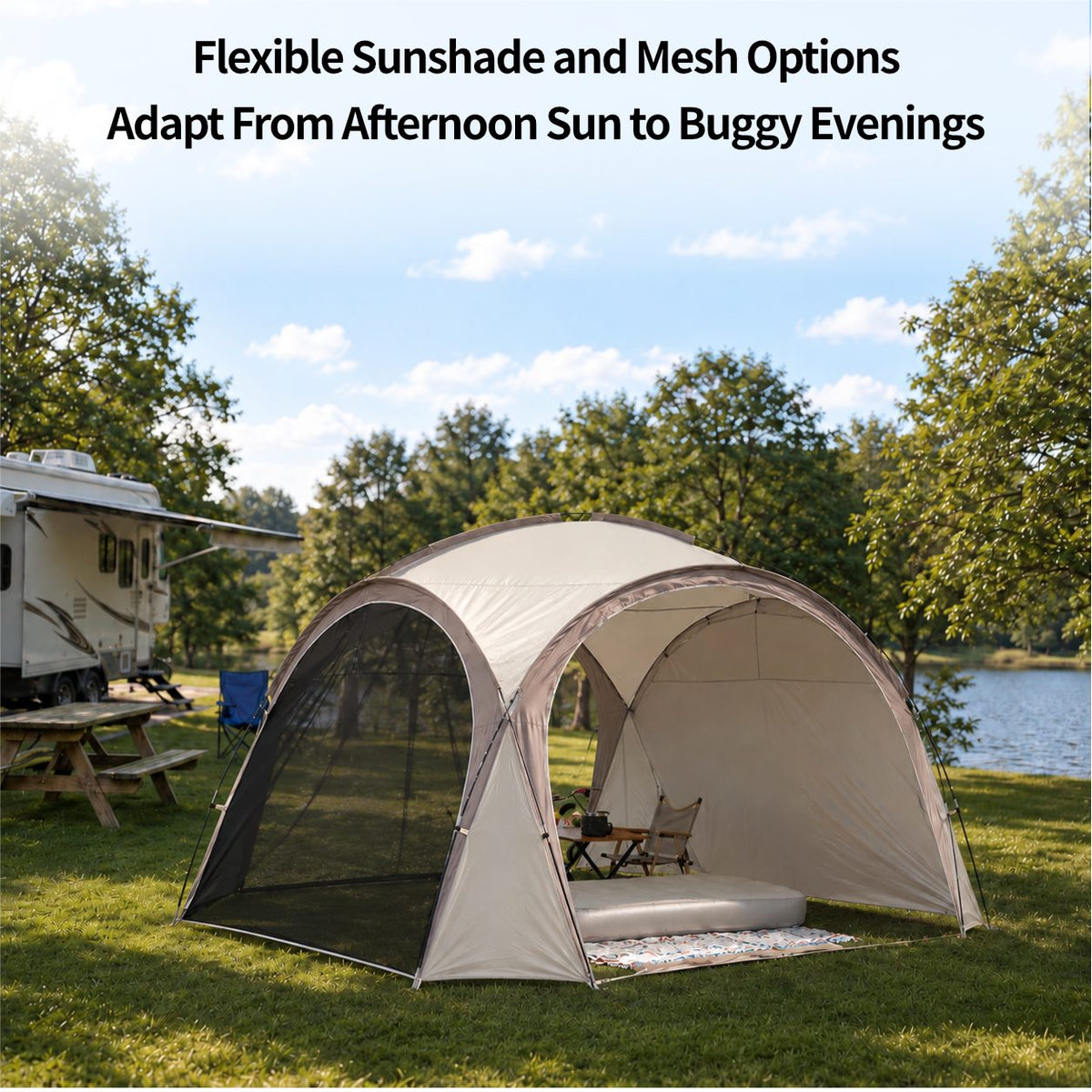 Family Dome Canopy Tent – 4–12 Person Sun Shelter, 10x10 & 14x14 ft | Traverseon