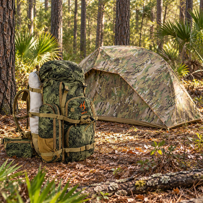 65.5L Camo Framed Hunting Backpack – 40 kg (88 lb) Max Load Meat Hauler | Traverseon