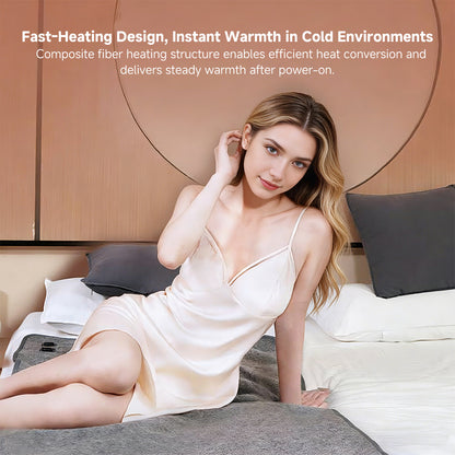 USB Rapid-Heating Electric Blanket – 3-Zone Low-Voltage Warmth Anywhere | Traverseon