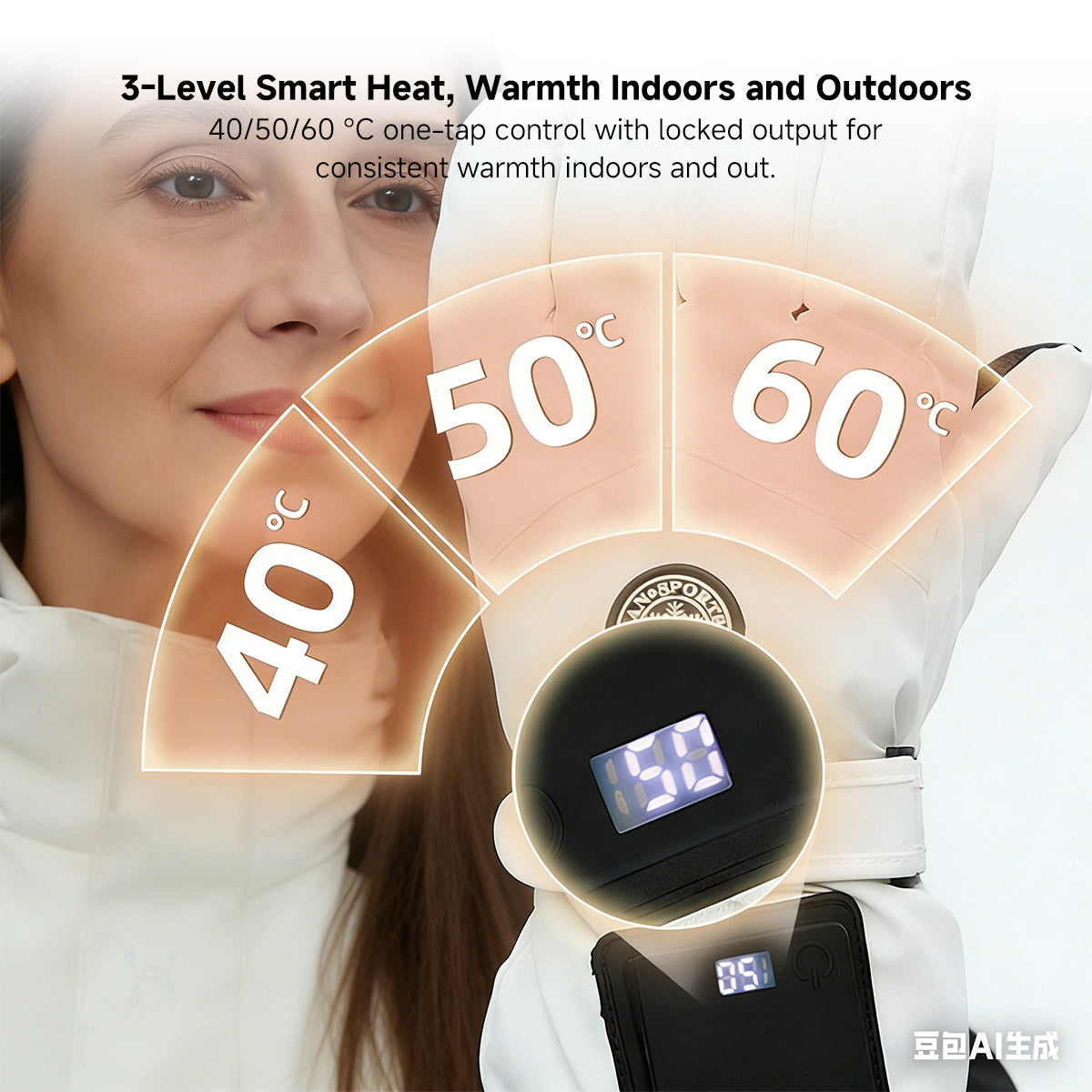 Smart Heated Gloves – 3-Second Rapid Heat, 3-Level 40–60 ℃ Warmth for Skiing, Cycling & Fishing | Traverseon