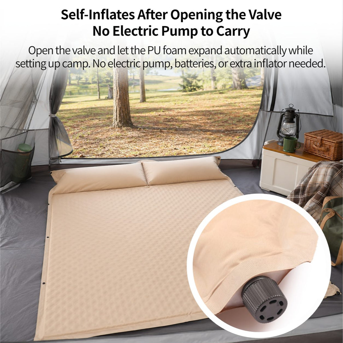 Automatic Inflatable Camping Mattress – Moisture-Proof,Back-Support,Portable|Traverseon