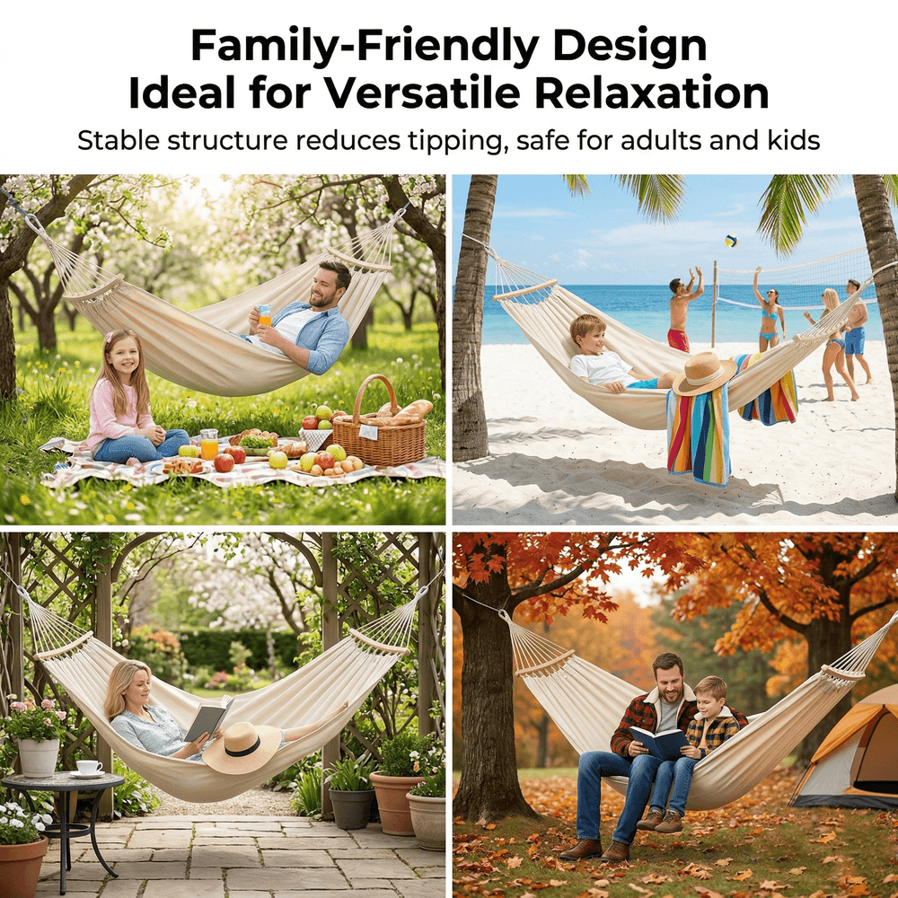 Traverseon Classic Canvas Anti-Rollover Hammock