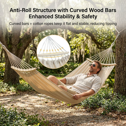 Traverseon Classic Canvas Anti-Rollover Hammock