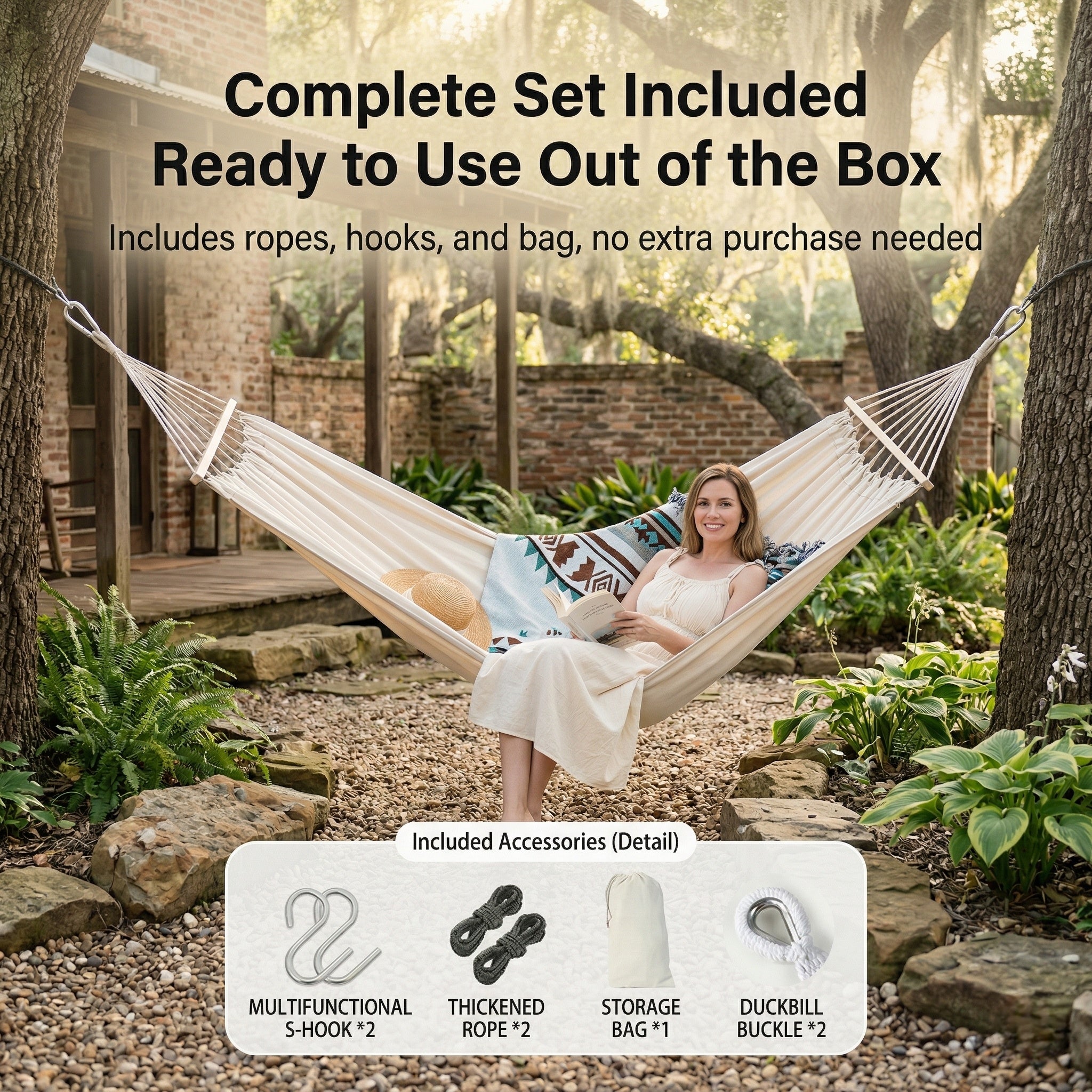 Traverseon Classic Canvas Anti-Rollover Hammock