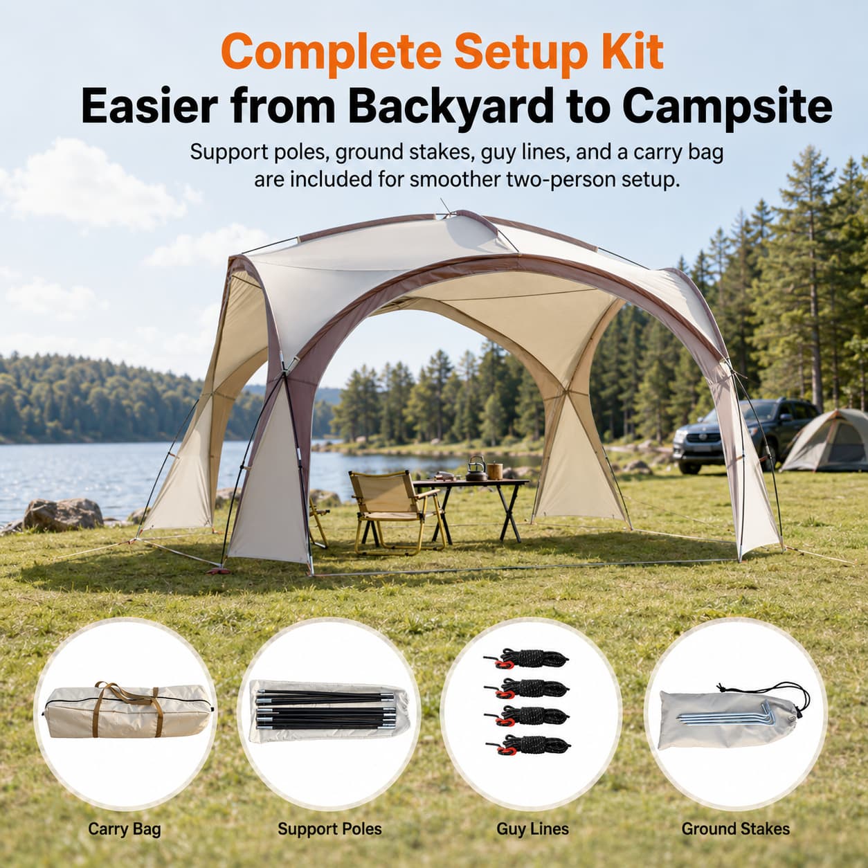 Family Dome Canopy Tent – 4–12 Person Sun Shelter, 10x10 & 14x14 ft | Traverseon
