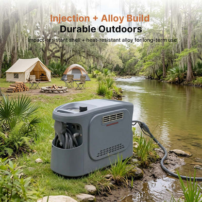 Portable Propane Water Heater – 20472 BTU 5200mAh Constant Temp 450g Tank Camping RV | Traverseon